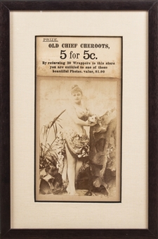 1890s "Old Chief Cheroots" Advertising Piece in Framed Display